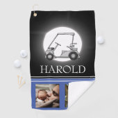 Serviette De Golf Golfeur Hommes Bleu Noir | Collage de photos (En situation)