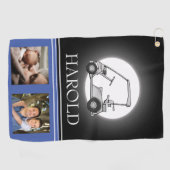 Serviette De Golf Golfeur Hommes Bleu Noir | Collage de photos (Horizontal)