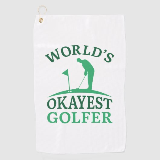 Serviette De Golf Golfeur le plus Okayest du monde (Devant)