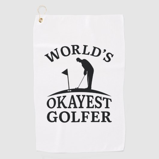 Serviette De Golf Golfeur le plus Okayest du monde (Devant)