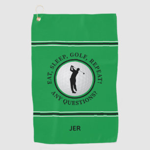 Serviette De Golf Golfeur masculin personnalisé Balle verte Monogram
