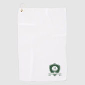 Serviette De Golf Golfeur Moderne Nom Monogramme Vert et Blanc (Devant)
