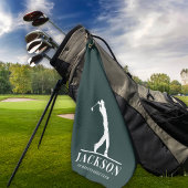 Serviette De Golf Golfeur Monogramme Personnalisé Vert