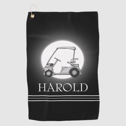 Serviette De Golf Golfeur Noir (Devant)