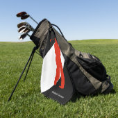 Serviette De Golf Golfeur rouge sur noir blanc (Vert)
