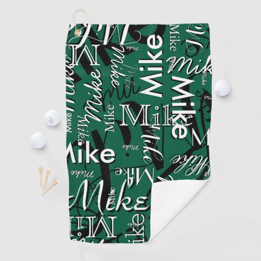 Serviette De Golf Golfeurs répétés Nom Hunter-Green (En situation)