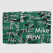 Serviette De Golf Golfeurs répétés Nom Hunter-Green (Horizontal)