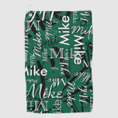 Serviette De Golf Golfeurs répétés Nom Hunter-Green (Devant)