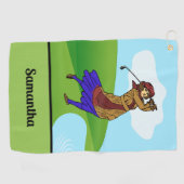 Serviette De Golf Golfeuse au-dessus du danger de l'eau (Horizontal)