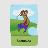 Serviette De Golf Golfeuse au-dessus du danger de l'eau (Devant)