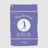 Serviette De Golf Golfeuse de golf Monogramme Pro Moderne Violet (Devant)