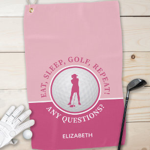 Serviette De Golf Golfeuse Lady Silhouette Citation de balle de golf
