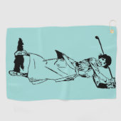 Serviette De Golf Golfeuse Vintage de 1921 (Horizontal)