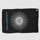 Serviette De Golf Golfing Argentina & Sol De Mayo armoiries /drapeau (Horizontal)