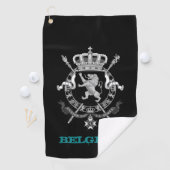 Serviette De Golf Golfing Belgique & armoiries belges / drapeau (En situation)
