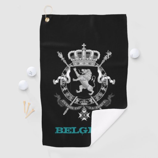 Serviette De Golf Golfing Belgique & armoiries belges / drapeau (En situation)