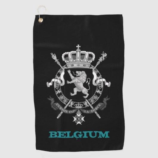 Serviette De Golf Golfing Belgique & armoiries belges / drapeau (Devant)