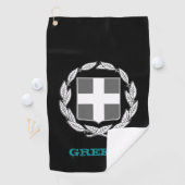 Serviette De Golf Golfing Grèce & armoiries grecques / drapeau (En situation)