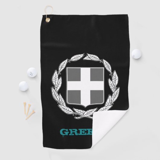 Serviette De Golf Golfing Grèce & armoiries grecques / drapeau (En situation)
