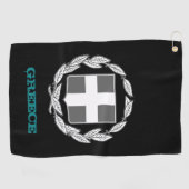 Serviette De Golf Golfing Grèce & armoiries grecques / drapeau (Horizontal)