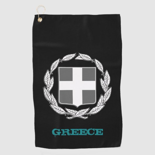 Serviette De Golf Golfing Grèce & armoiries grecques / drapeau (Devant)