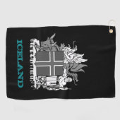 Serviette De Golf Golfing Islande & Islande armoiries / drapeau (Horizontal)