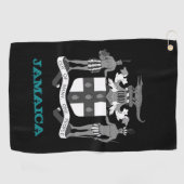 Serviette De Golf Golfing Jamaïque & armoiries jamaïcaines / drapeau (Horizontal)