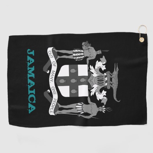 Serviette De Golf Golfing Jamaïque & armoiries jamaïcaines / drapeau (Horizontal)
