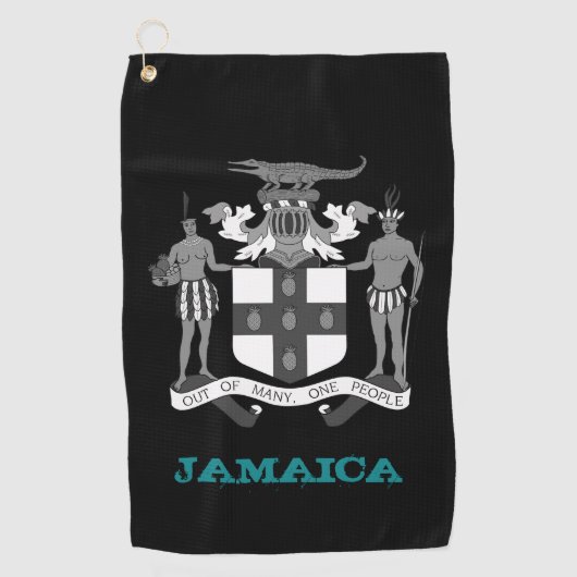 Serviette De Golf Golfing Jamaïque & armoiries jamaïcaines / drapeau (Devant)