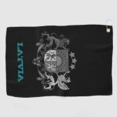Serviette De Golf Golfing Lettonie & Armoiries letton / drapeau (Horizontal)