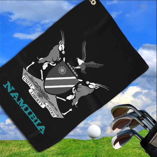 Serviette De Golf Golfing Namibie & armoiries namibiennes / drapeau