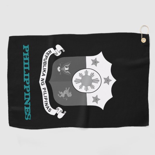 Serviette De Golf Golfing Philippines, armoiries/drapeau des Philipp (Horizontal)