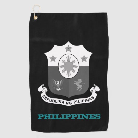 Serviette De Golf Golfing Philippines, armoiries/drapeau des Philipp (Devant)