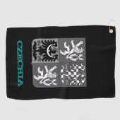 Serviette De Golf Golfing République tchèque & blason tchèque / drap (Horizontal)