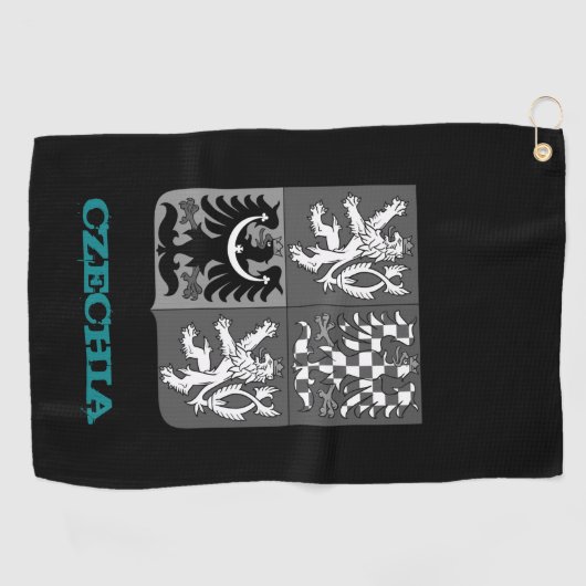 Serviette De Golf Golfing République tchèque & blason tchèque / drap (Horizontal)