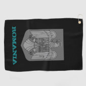 Serviette De Golf Golfing Roumanie & armoiries roumaines / drapeau (Horizontal)