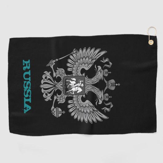 Serviette De Golf Golfing Russie & armoiries russes / drapeau (Horizontal)