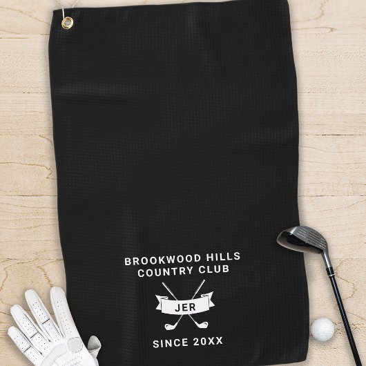 Serviette De Golf Golfiste Moderne Initiales Monogrammées Clubs de G