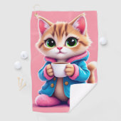 Serviette De Golf Good Morning Kitten (En situation)