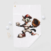 Serviette De Golf Goofy Cat Baseball Pitcher Monte (En situation)