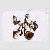 Serviette De Golf Goofy Cat Baseball Pitcher Monte (Horizontal)