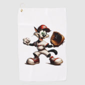 Serviette De Golf Goofy Cat Baseball Pitcher Monte (Devant)