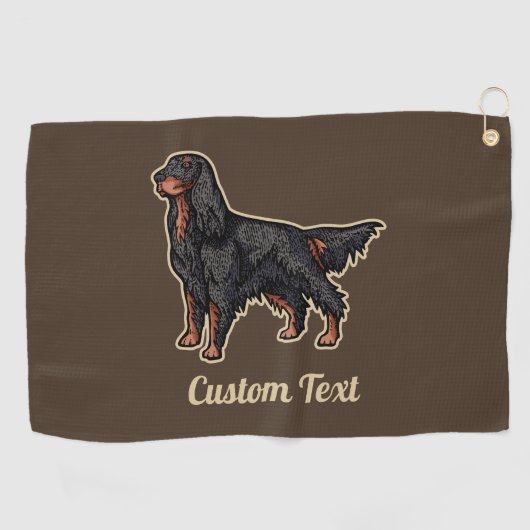 Serviette De Golf Gordon Setter Illustration Golf Towel (Horizontal)