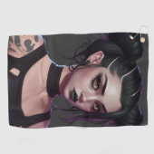 Serviette De Golf Goth fille mignonne avec des armes et des tatouage (Horizontal)