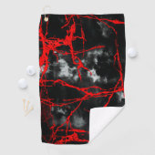 Serviette De Golf Goth nocturne d'horreur - Noir et Blanc, Rouge (En situation)