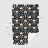 Serviette De Golf Goth Skuls et Blue Floral (En situation)