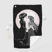 Serviette De Golf Gothique Emo Enfants Kiss Valentine's Day (En situation)