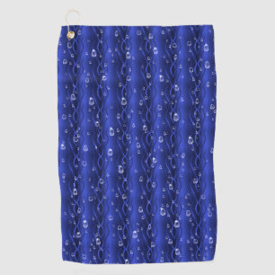 Serviette De Golf gouttes de pluie sur le métal bleu
