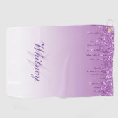 Serviette De Golf gouttes élégantes de parties scintillant violet mo (Horizontal)