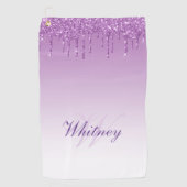 Serviette De Golf gouttes élégantes de parties scintillant violet mo (Devant)